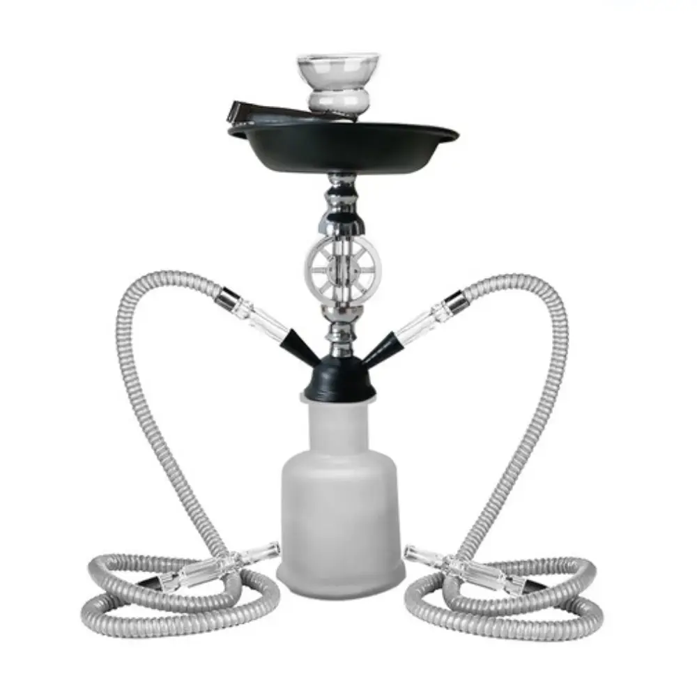 ATOMIC HOOKAH 0230787 35CM 2 MANGUERAS EMPAVONADO BLANCO