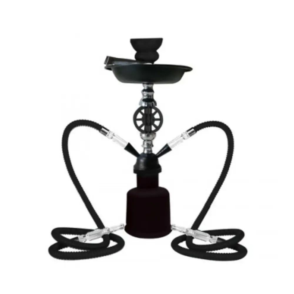 ATOMIC HOOKAH 0230788 35CM 2 MANGUERAS EMPAVONADO NEGRO
