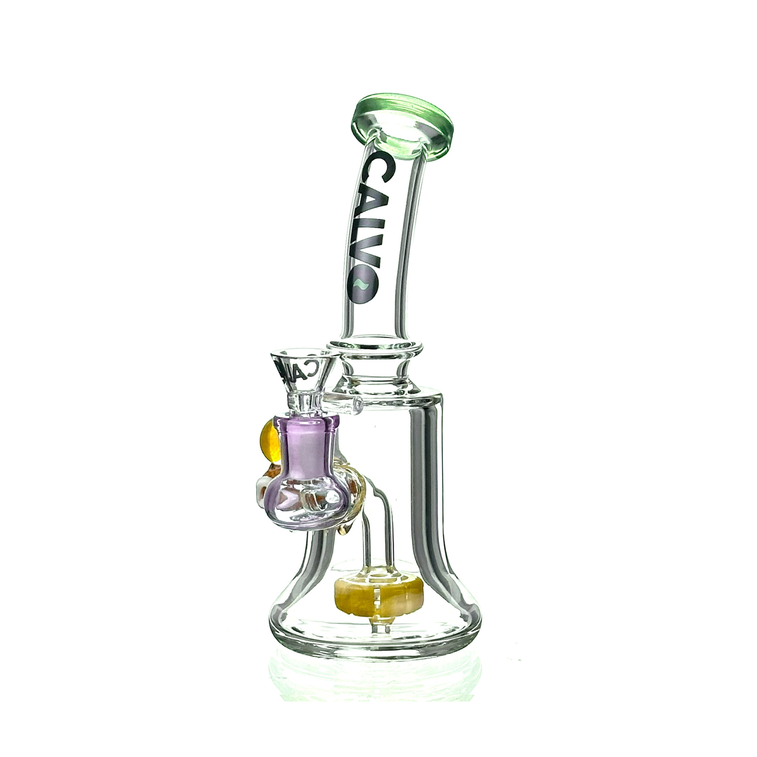 CALVO PIPA BONG DISEÑO PESCADO LX-2G6 VIDRIO 20CM VERDE - Imagen 2