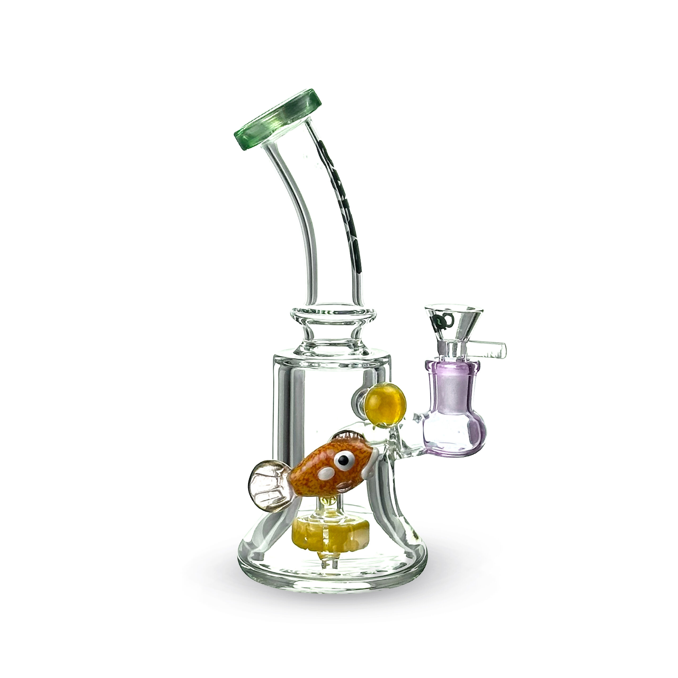 CALVO PIPA BONG DISEÑO PESCADO LX-2G6 VIDRIO 20CM VERDE
