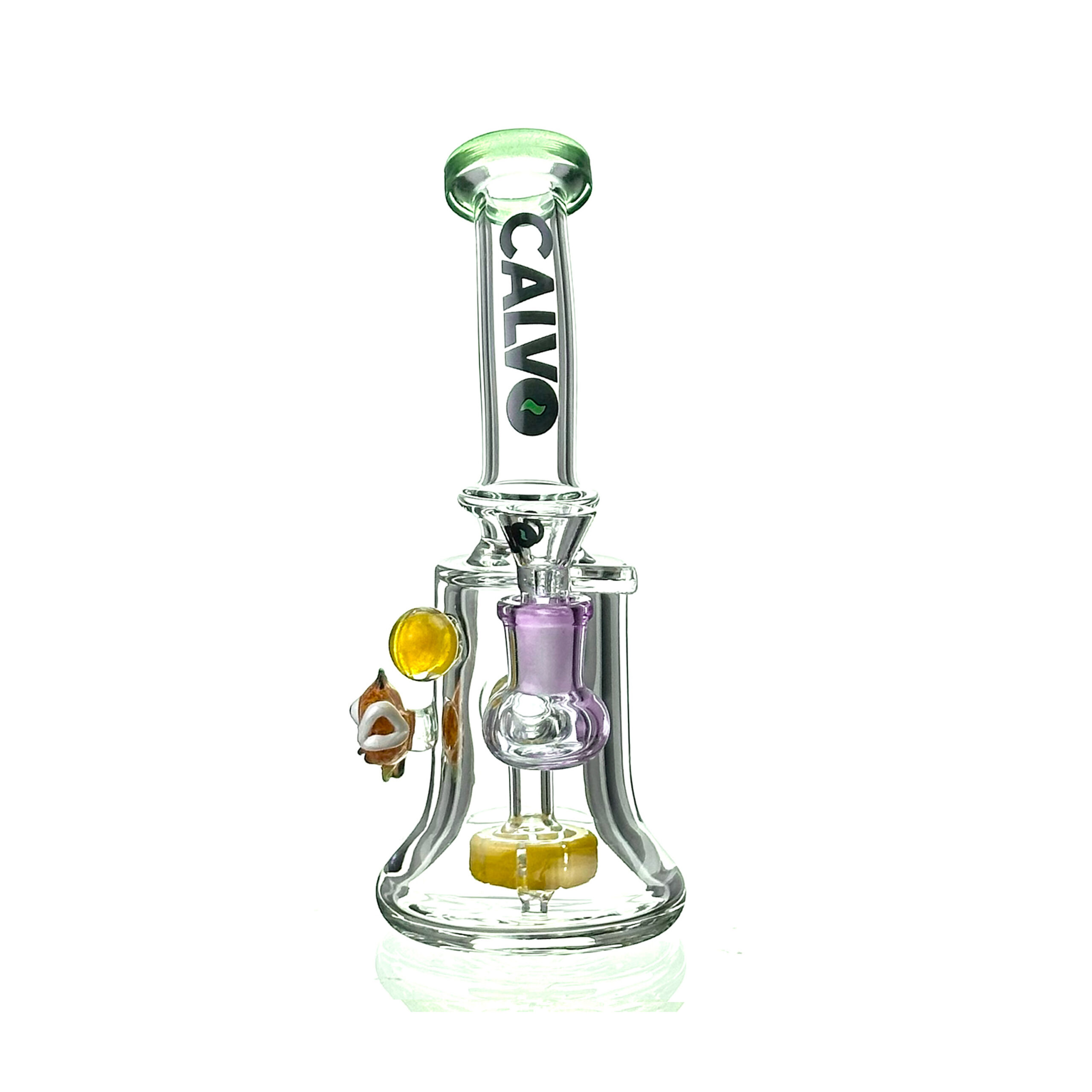 CALVO PIPA BONG DISEÑO PESCADO LX-2G6 VIDRIO 20CM VERDE - Imagen 4