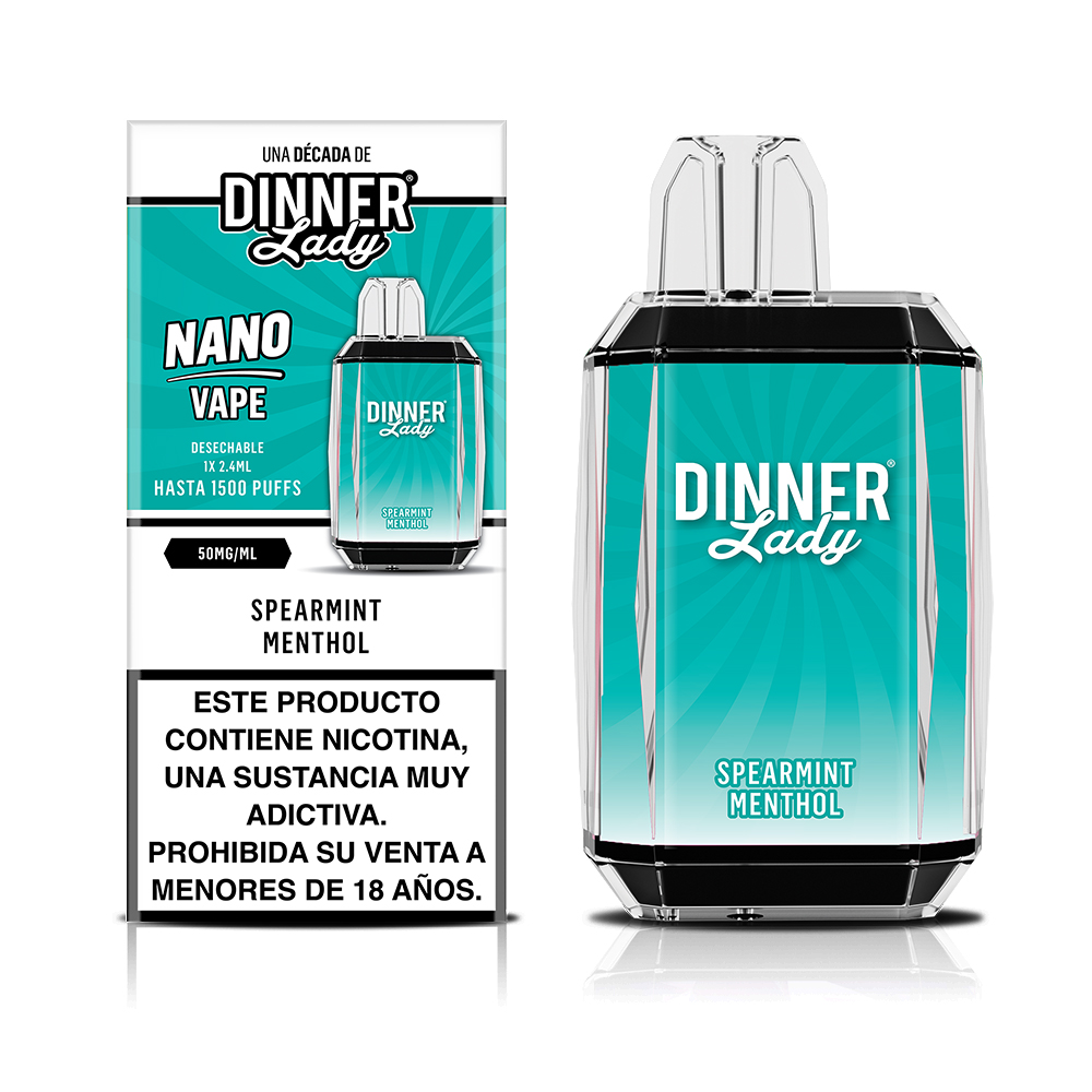 VAPE 1500 PUFF SPEARMINT MENTHOL DINNERLADY