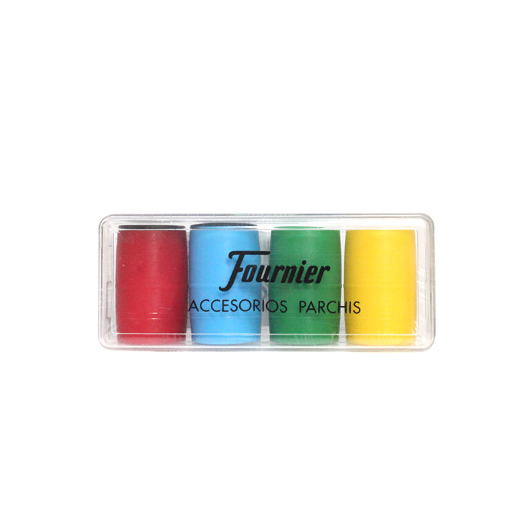 Set De Accesorios Parchís 6 Jugadores - Incluye Fichas, Dados Y Cubiletes - Caja De Plástico Práctica - Fournier 521716