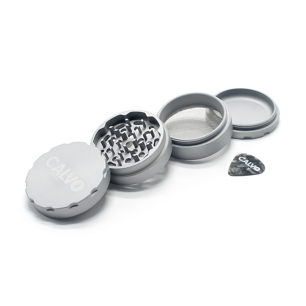 MOLEDORA CALVO CERAMICO MCC-S 4PARTES 63MM SILVER - Imagen 2