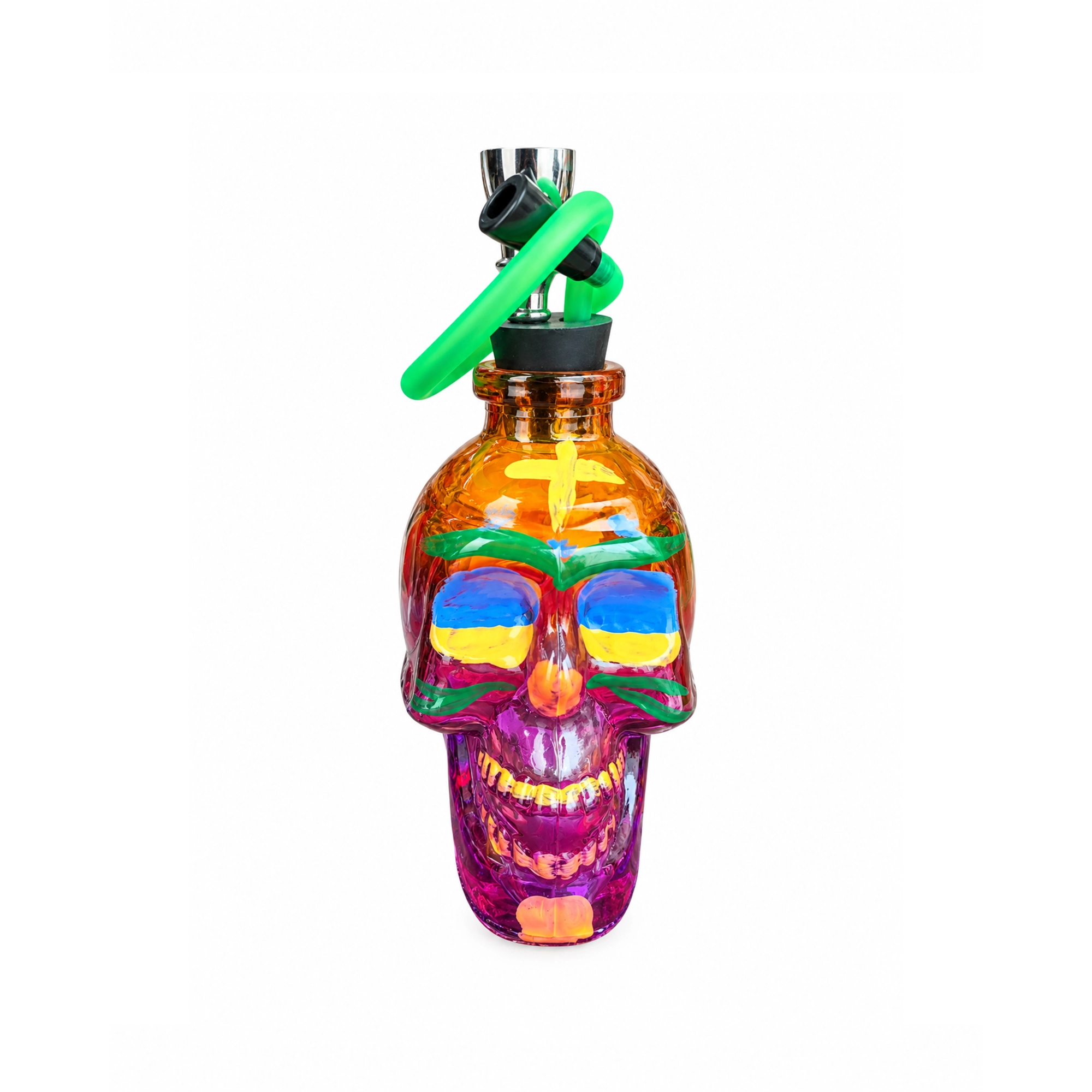 PIPA BONG LIM CRANEO VIDRIO 14CM COLORES